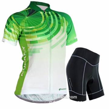 2016 Green Short Sleeve Women Custom Printed Women Bicycle Clothing